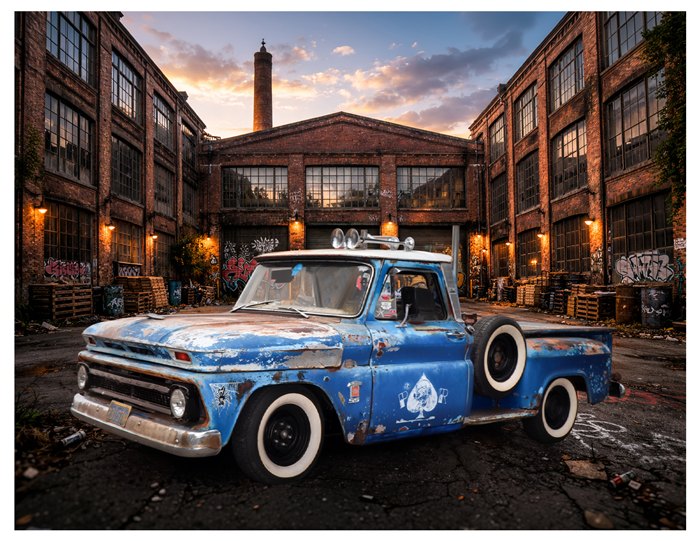 Blue pickup · Industrial